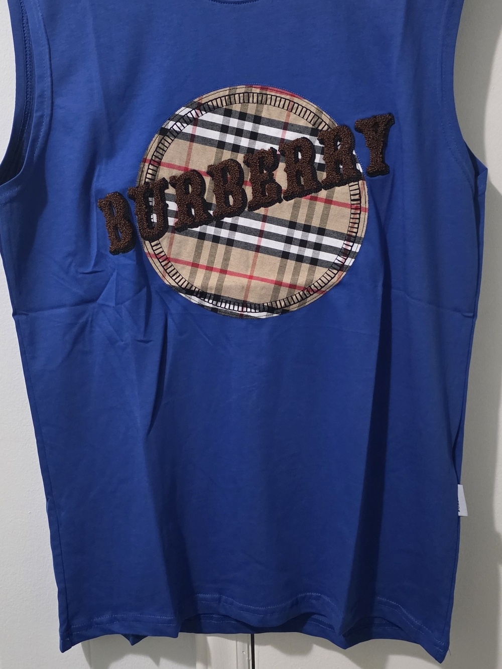 Burberry Royal Blue Tank with Signature Check Patch